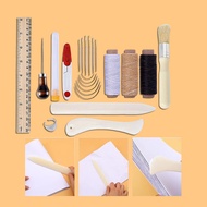 23Pcs Leather Craft Bookbinding Kit Bone Folder Paper Ruler Sewing Supplies