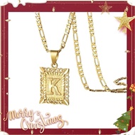 [Christmas Gift] KissYan Initial Letter Pendant Necklace for Men & Women, 14K Gold Plated Copper Alp