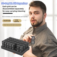 31 Days Portable Pill Box One Month Pill Box Storage Box Food Grade Detachable Large Capacity Portab