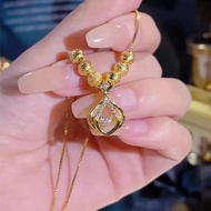 2023 Smart Style Lucky Bag Pendant Necklace Female Gold Six Beads Blessing All-Match Clavicle Chain 