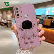 Luxury 3D Stereo Holder Stand Astronaut Plating Smooth Phone Case Soft TPU Back Cover For infinix Hot 10 Play 10 Lite Hot 11 Play 11S NFC Hot 12 Play 12i Hot 20 Play 20i 20S Hot 8 Hot 9 Play Note 10 Note 11 Pro Note 12 Smart 5 Smart 6 Smart 7 4 Vision