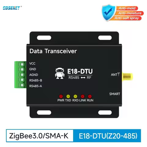 CDSENT CC2530 Zigbee 3.0 Wireless Data Transmission Station 20dBm RS485 E18-DTU(Z20-485) DC8~ 28V Zi