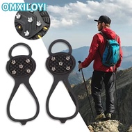 OMXILOYI 1 Pair Ice Gripper Spike, Universal Anti-Slip Shoes Crampons,  5/8 Teeth Spike Spike Grips 