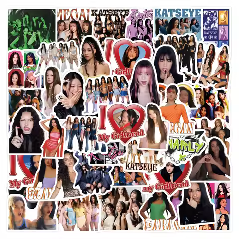 55Pcs Kpop Katseye Stickers Vinyl Waterproof for Laptop Phone Case Notebook Water Bottle DIY Sticker