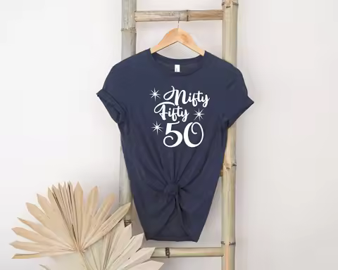 Nifty Fifty T Shirt Mom 50Th Birthday Hello 50 Years 0Ld Vintage 1974