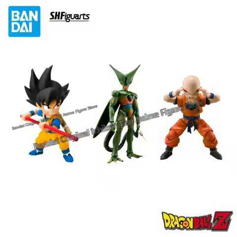 In Stock Bandai Original Box Garage Kit Model Dragon Ball Shf Son Goku Cell Krillin Anime Characters