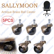 MOON Antique Brass Ball Caster Heavy Duty Office Chair Roller Replacement Set of 5 Office Chair Chai