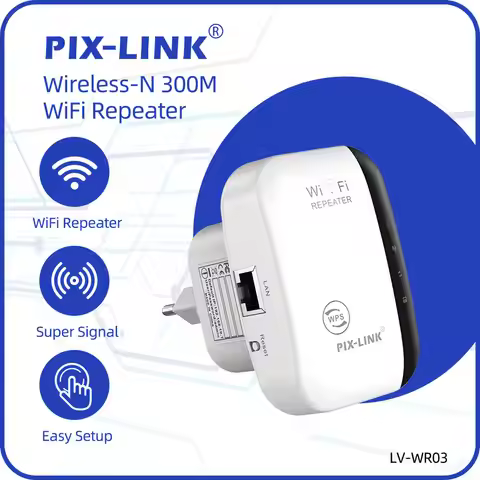 PIX-LINK WR03 Wireless WiFi Repeater Extender 300M White Wi-Fi Amplifier 802.11N/ B /G Booster Wirel