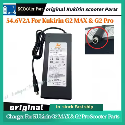 Kukirin G2 Max & G2 Pro Electric Scooter Official Charger 54.6V 2.0A Lithium Battery Charger with 10