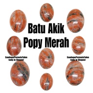 MERAH Red Popy Agate Ring 100%