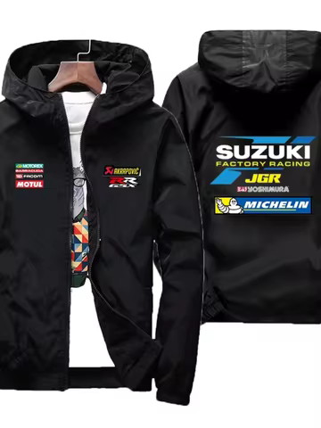 Suzuki Motorcycle Racing Team Men's Zipper Jacket Sport Coat for Men Spring Autumn Fashionable Men's