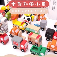 〔 Wooden Car E9B] 12 Styles Japanese Style Movable Traffic Modeling Series Decoration Engineering Ve