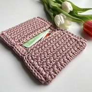 數位 Crocheted Pattern Wallet, Beginners Pattern, Handmade Business Card Holder, Knit