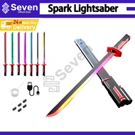 [Seven]Sparkblade Sword  Colorful Streamer Glowing With Spark Smoke Effect Light Sword Cosplay Katan