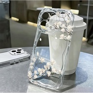For IPhone 17 16 11 Pro 13 15 7Plus Pro Max 8 6 6s XR XS Creamy White Flower Case