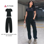 Bộ đồ tập gym Fitme Sportswear Sigma quần dài Jogger chất liệu microfiber thoáng mát