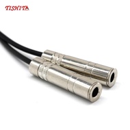 [Bilibili1] 2M Long Silver 1/4" Male to 2 6.5mm Female