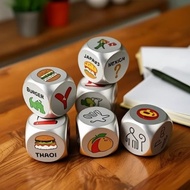Stainless Steel 6-Sided Wear-Resistant Decision-Making Dice Unique Entertainment Carving Dice