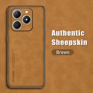 Jingsanc Ốp da cho Realme C61 trường hợp sang trọng da cừu mềm silicon Ốp điện thoại TPU đơn giản ch