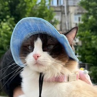 Pet Summer Hat Cat Sun Hat Muppet Blue Cat Hairless Cat Sunscreen Bucket Hat Cat Cat Sun Hat Breatha