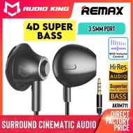 REMAX In Ear Flat Earphones Bass Wired Earphone With Volume Control HD Mic 3.5mm Original Earfone Ye