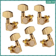 [lswbd] Metal 3l3r Tuning Pegs Button Key Tuner For Acoustic Folk Gold Square Handle 3r3l