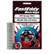FastEddy Bearings Compatible with HPI Savage Nitro 5x10x4 Sealed Bearing MR105-2RS (10 Units)