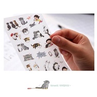 STIKER KUCING MINI UNTUK DEKORASI DIARY SCRAP BOOK BOTOL MINUM CASING HP MOTIF CAT LUCU ALA KOREA