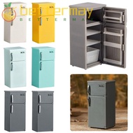 BETTER-MAYSHOW Fridge Model, Multicolor Plastic Mini Fridge, Retro Kitchen Appliances 1:24 Doll Hous
