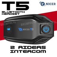 TNICER T5 500m 2 Riders Bluetooth Helmet Intercom Headset Music Sharing Ultra-Long Range with Qualit