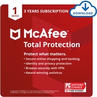 McAfee Total Protection 2024 | 1 Device | 3 Year Subscription | Antivirus Internet Security Software