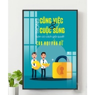 Office motivational painting, slogan Every Problem Has a Solution, mirror finish-QH