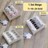 Foldable 7/16/24 Grid wardrobe drawer organiser Underwear Clothes Organizer socks storage box wardro