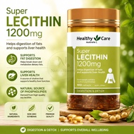 Healthy Care Super Lecithin 1200mg Supports Liver Function and Helps Digestion of Dietary Fats 100 C