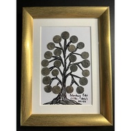 Coins Tree Palembang Smallest Coinage Tin Year 1776-1804  AH1193 Type R1-R10 Framed Nice Collections