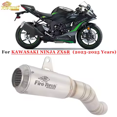 Motorcycle Exhaust System Escape Connecting Mid Link Pipe Stainless Muffler Slip On For Kawasaki ZX6