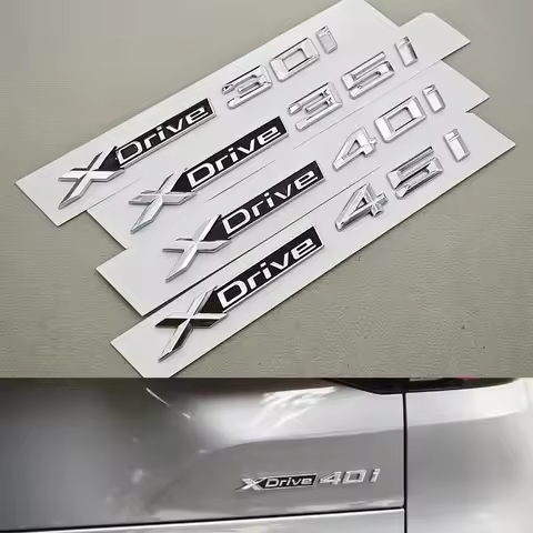 BMW X1 X2 X3 X5 X6 F15 F16 F25 F30 Chrome Logo XDrive Emblem Car Trunk Badge 18i 20i 23i 25i 30i 35i