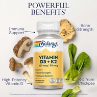 Solaray D3 K2 60 Capsules 5000IU VegetarianCapsul