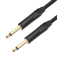 6mm Double-Layer Shielded Cable Large Two-Core Gold-Plated 6.35 Male to Male 1/4 TS Electric Guitar 