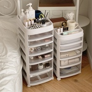 Bedroom Dustproof Cosmetics Trolley Rack Drawer Storage Cabinet with Wheels Removable Storage Shelf Box HPD6