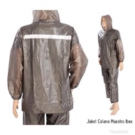 Jas Hujan Jaket Celana Ibex Maestro / Jas Hujan Motif LIMITED EDITION bahan Karet Tebal