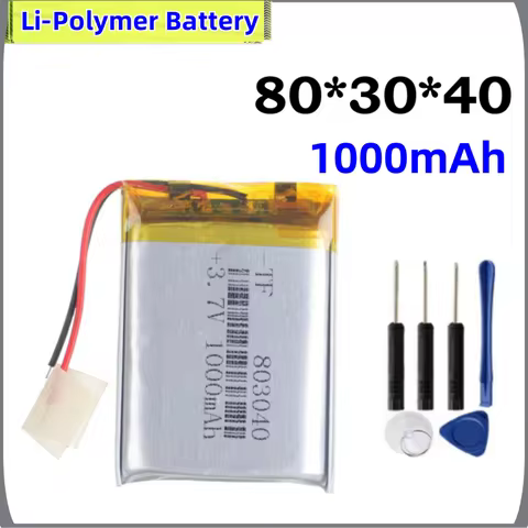 Battery 3.7V 1000mAh 803040 Lithium Polymer Li-Po li ion Rechargeable Battery For MP3 MP4 MP5 GPS DV