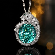 Zhuangshengsheng Jewelry Simulation Bird's Nest Cut Para Green Retro Leopard Pendant Necklace Main S