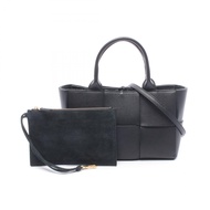 【二手】Bottega Veneta BOTTEGA VENETA Arco 兩用托特包 709337 黑色皮革 Arco 迷你托特包 女士二手 A