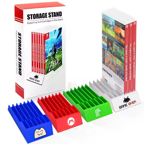 6 Slots Switch Game Card Storage Base Stand Compatible Nin-tendo Switch/Lite/OLED Physical Game Card