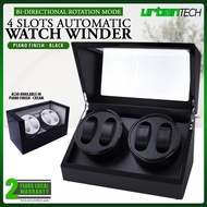 4-Slot Automatic Watch Winder with Bi-directional Rotation Mode Watch Winder Storage Display - BLACK