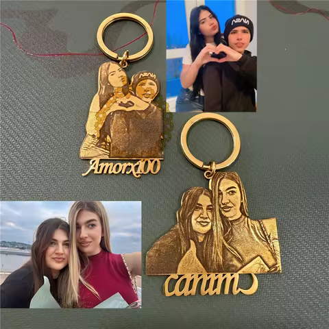 Custom Couple Photo Keychain, Personalized Handmade Sweet Moment Design, A Warm Love Keepsake to Fre