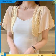 Plus size Women Bolero blazer White Black Short Sleeve Shrugs Lace Bolero filipiniana outerware card