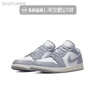 ™○Leji Sports AIR JORDAN 1 AJ1 LOW gray and white oxidized small DIOR basketball shoes 553558-053
