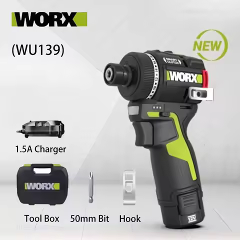2025 Worx WU139 Cordless Driver Drill Brushless Electric Impact Screwdriver Rechargeable Metal Chuck